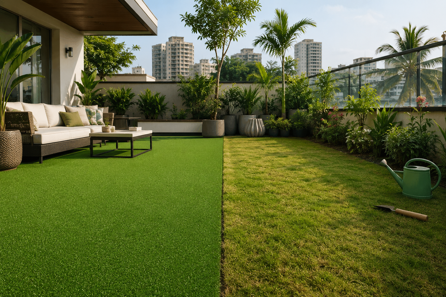 Artificial Grass vs Natural Grass in India