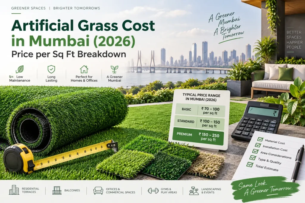 Artificial Grass Cost in Mumbai (2026) Price per Sq Ft Breakdown